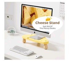 Riser Yellow Corner Desk Holder for Computers/Monitors, Cute Office Desktop... picture