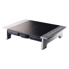 FELLOWES 8031101 Monitor Stand,6 1/2 in H,Black; Silver 22W805 picture