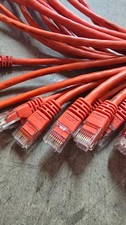 Monoprice CAT5E Snagless Networking Patch Cables Red 5ft Lot 22 RJ45 Bundle picture