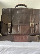Samsonite Colonial Leather Classic Flap Over Brief Bag W/Brass Accessories 17x13 picture