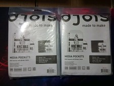 New 200 djois Media Pockets DVD Sleeves With Flap & Binder Holes Transparent picture