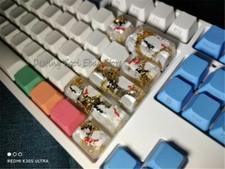HOT Resin Light Colorful Koi Fish Lotus Keycap for MK Custom Made Handmade 5 PCS picture