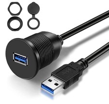 Single Port USB 3.0 Car Flush Mount Cable, USB Dash Mount Adapter Male to Female picture