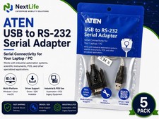 5x NEW SEALED ATEN USB to RS-232 Serial Adapter in Black/Translucent | UC232A picture