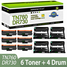 6PK TN760 Toner & 4PK DR730 Drum for Brother HL-L2350DW MFC-L2710DW DCP-L2550DW picture