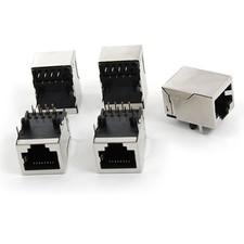 5 Pcs 59-8P Fully Shielded RJ45 Modular Jacks Network PCB Connectors picture