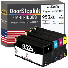 DoorStepInk Compatible Ink Cartridges For HP 952XL Black and C,M,Y 4PK-USA picture
