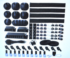 N Norocme 192 Piece Cable Management Kit 4 Wire Organizer Sleeve Black/Clear picture