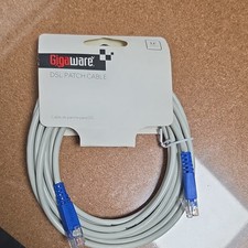 Gigaware Gold-Plated DSL Patch Cable 12 ft RJ-11 to RJ-11 Gray/Blue picture