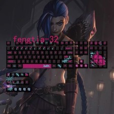 LoL League of Legends Jinx Heat Sublimation PBT Keycaps Graffiti Christmas Gift picture
