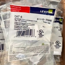 Qty50  NEW For Leviton 61110-RW6 Cat 6 Keystone jack Gigabit RJ45 White picture