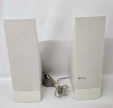 Pair of High End Infinity AF Ivory Beige Retro Gaming PC Computer Speakers Works picture