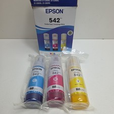 NEW GENUINE - EPSON 542 ECOTANK COLOR SET INK BOTTLES - T542520-S - Sealed 2030 picture