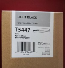 05-2013 New In Box Epson Genuine 220ml Ink T5447 Light Black Stylus 4000/9600 picture