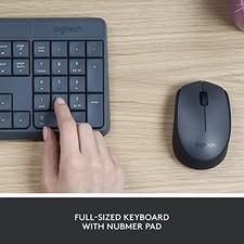 LOGITECH MK235 WIRELESS KEYBOARD AND MOUSE COMBO FOR WINDOWS, USB -  BLACK picture