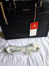LOVEVOOK Black Padded Laptop Tote Bag Adjustable Shoulder Strap Zipper Closure picture