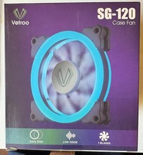 Vetroo SG-120 PC Case Fan Dual Ring RED LED 120mm Low Noise 7 Blades - 5 PACK picture