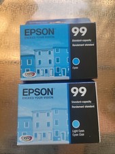 EPSON 99 CYAN SEALED BOXES  Lot of 2 Packs New Exp 03/24 picture