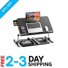 Elegant Adjustable Laptop Bed Tray Table - Foldable Design with Storage Drawer picture