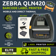 ✅Zebra QLn420 Wireless Thermal Label Printer, WiFi/Bluetooth, with Charger🔥⭐ picture