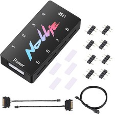 Iesooy Nollie 8 ARGB Fan Hub Controller 8 Port 5V 3-Pin SATA SignalRGB OpenRGB picture