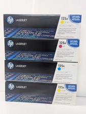 4X GENUINE HP 125A TONER CYAN MAGENTA YELLOW CB541A CB542A CB543A - SEALED BOXES picture