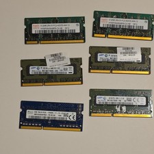 Lot of 6 Laptop RAM SODIMM  DDR2 & DDR3 Mixed  512MB / 1GB / 2GB  Samsung Hynix picture