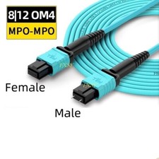 1-100M MPO Male to MPO Female OM4 Fiber Optical Patch Cord Cable 8|12F MTP lot picture