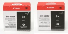 2 New Genuine Factory Sealed Canon PFI-301BK Black Inkjet Cartridges 2011-2013 picture