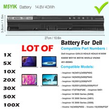 🧡LOT 1-100x M5Y1K K185W Battery For Dell Inspiron 3451 3458 5455 5551 5555 5558 picture