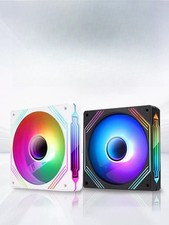 Jungle Leopard Prism 4 140mm ARGB PC Fan PWM Fwd Rev Infinite Mirror Black White picture