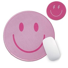 Small Round Travel Mouse Pad Cute Funny Mousepad Preppy Smile Face Mousepads ... picture