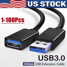 USB3.0 Extension Cable High Speed Extender Cord Adapter TypeA Male to Female Lot picture