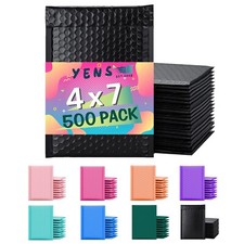 Yens® 500 #000 Poly Bubble Padded Envelopes Mailers 4 X 7 -Black picture