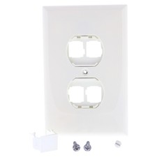 Leviton White Quickport 4-Port Wallplate Quad 106 Insert 1-Gang 41087-QWP picture