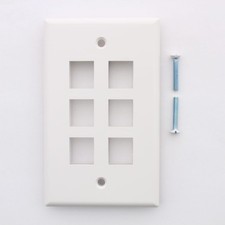 5 Leviton White Flush Mount Quickport 6-Port Wallplate Covers Housing 40806-W picture
