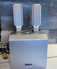Dell A525 Silver Zylux Media Computer Speaker System w/ Powered Subwoofer AS IS picture