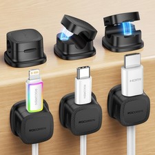 Paquete de 6 organizadores de cables con clips magnéticos y cierre de seguridad. picture