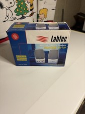 New Vintage Labtec Space-Saver LCS-150 White Amplified Computer Speakers picture
