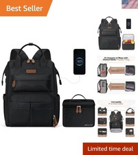 Elegant Travel Backpack with Insulated Lunch Box - Fits 15.6-17.3 Inch Laptops picture