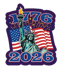 USA 250th Anniversary 1776-2026 Statue of Liberty Kiss-Cut Vinyl Sticker 4