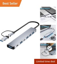 Sleek USB C Hub - 7 Ports, Fast Charging & 5Gbps Transfer Rate for All Devices picture