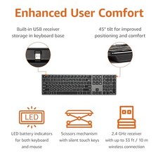 AMAZON BASICS ULTRA PREMIUM WIRELESS KEYBOARD AND MOUSE COMBO, -  BLACK picture