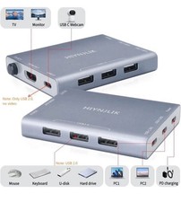 4K  HDMI KVM Switch for 2 Computers Share 1 Monitor,4 USB Ports and 1 PD Adapter picture