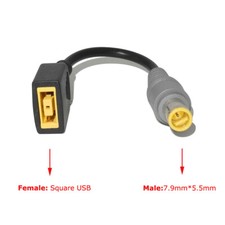 Slim Square Female to 7.9*5.5mm Laptop Adapter DC Tip Converter Cable for Lenovo picture
