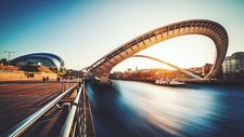 Landscape architecture bridge newcastle millennium river Custom Gaming Mat Desk picture