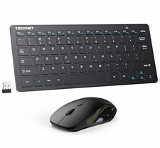 TECKNET TK-KM008 Ultra-Slim Wireless USB Keyboard Mouse Combo QWERTY EN Black picture