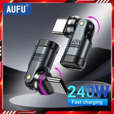 AUFU 240W USB C to USB C OTG Adapter 540° Rotation 5A Fast Charge Converter picture