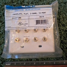 ICC IC107F12WH White Faceplate WITH 6 SETS of gold-plated ICC Modules, UNUSED picture