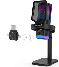ZealSound Wireless Desktop RGB Microphone 2.4G Gaming Streaming Mic NEW picture